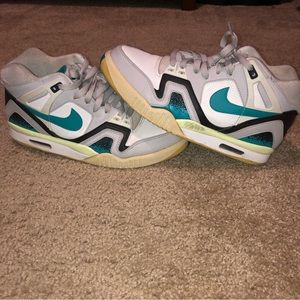 Men’s Nike Air High Tops 9.5 white /gray / blue / green